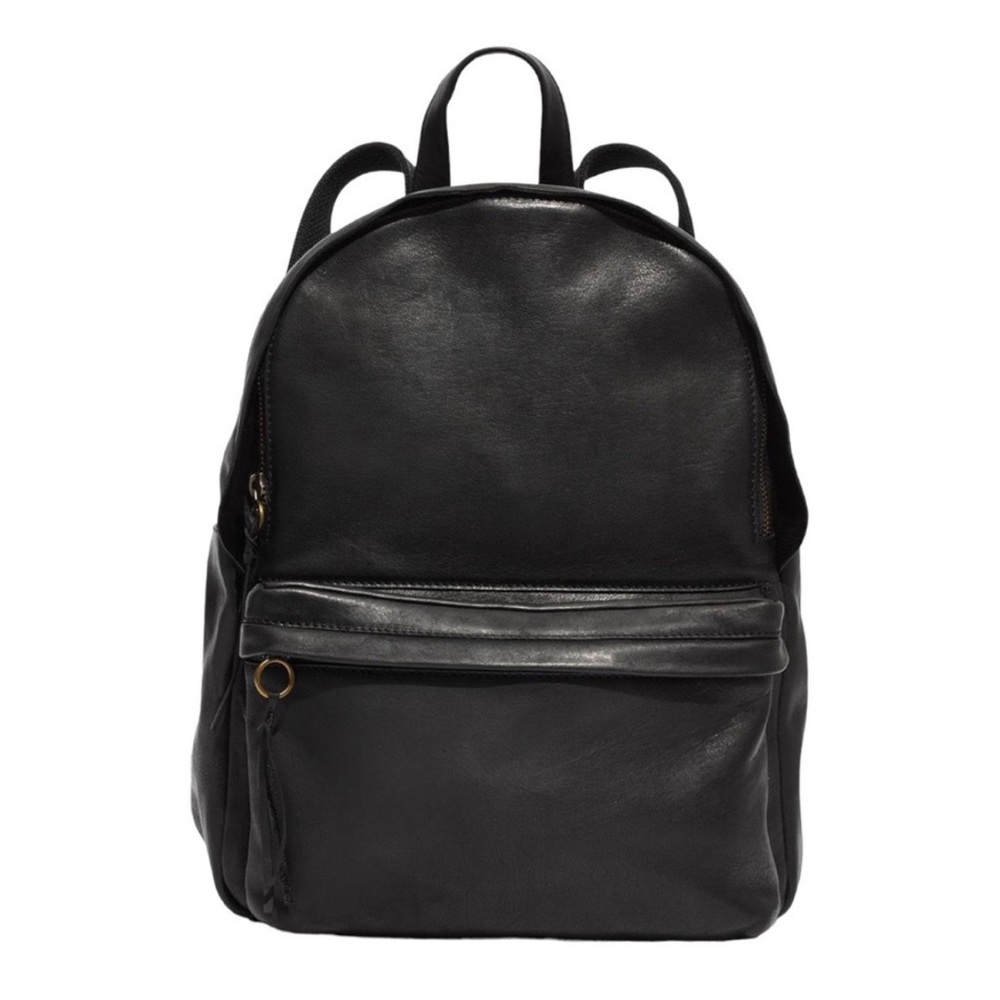 Madewell black leather backpack